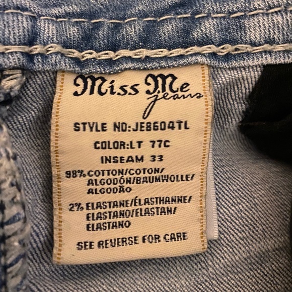 Miss Me Signature Straight Women's Jeans 28x33 Distressed JE8604TL - Picture 7 of 8